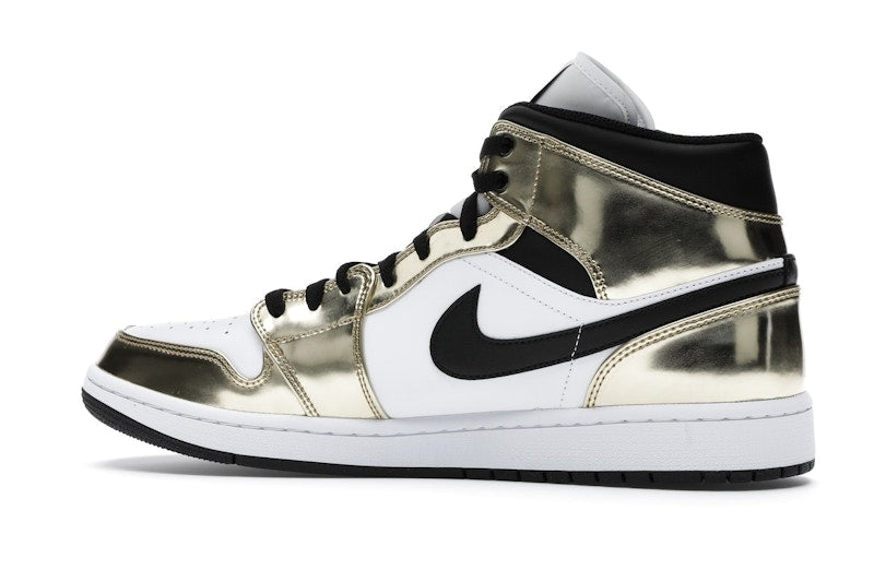 Jordan 1 Mid Metallic Gold Black White