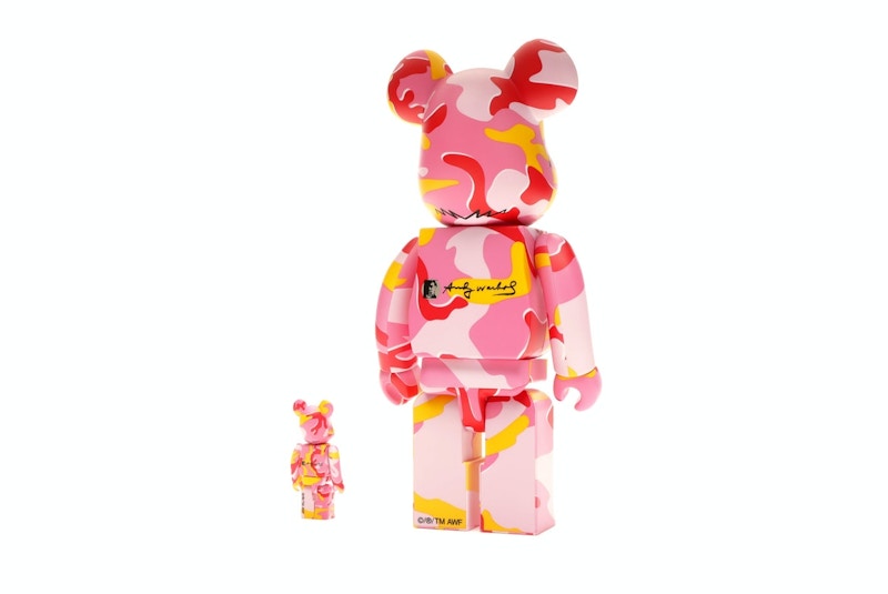 Bearbrick Andy Warhol Camo Ver. 100% & 400% Set Pink