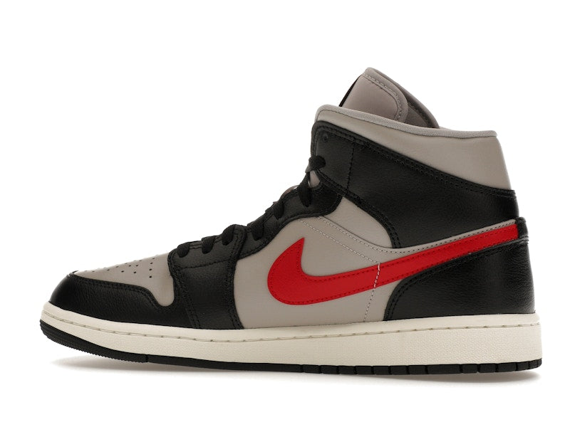 Jordan 1 Mid Black College Grey Gym Red (Women's)