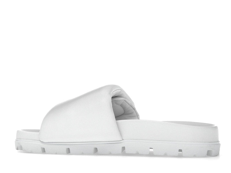 Prada Soft Padded 20mm Slide Sandal White Nappa Leather