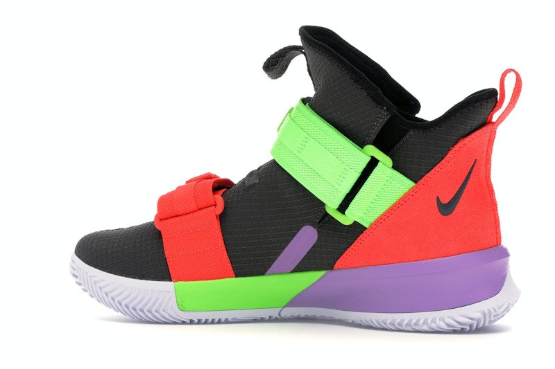 Nike LeBron Soldier 13 Thunder Grey Bright Crimson Electric Green