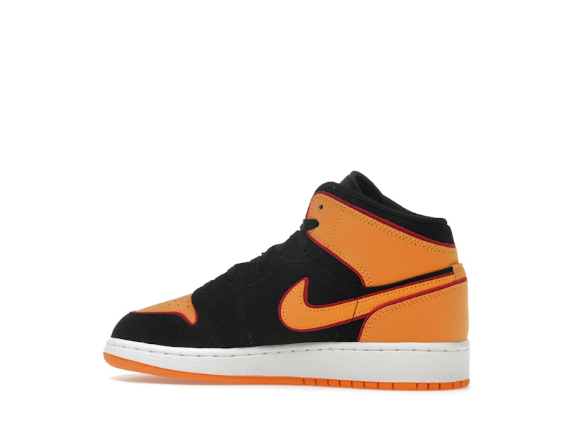 Jordan 1 Mid SE Black Vivid Orange (GS)