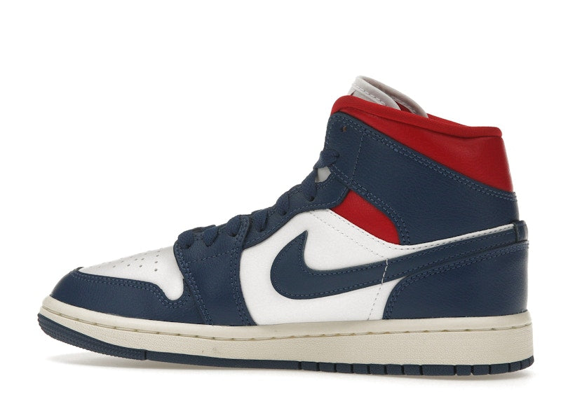 Jordan 1 Mid French Blue Gym Red (Women's)