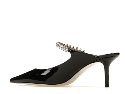 Jimmy Choo Bing 65mm Heeled Mule Black Patent Leather