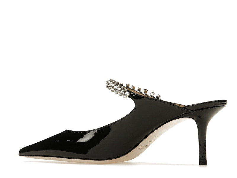 Jimmy Choo Bing 65mm Heeled Mule Black Patent Leather
