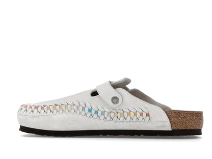 Birkenstock Boston Braided Suede Kith Antique White Tie Dye