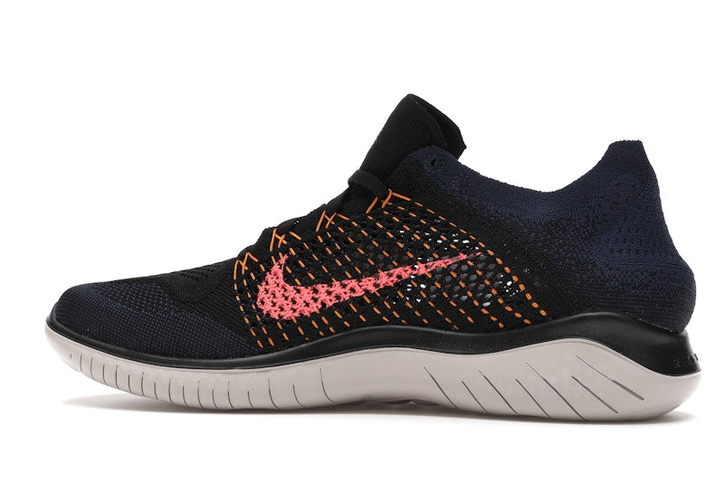 Nike Free RN Flyknit 2018 Black Flash Crimson Orange Peel
