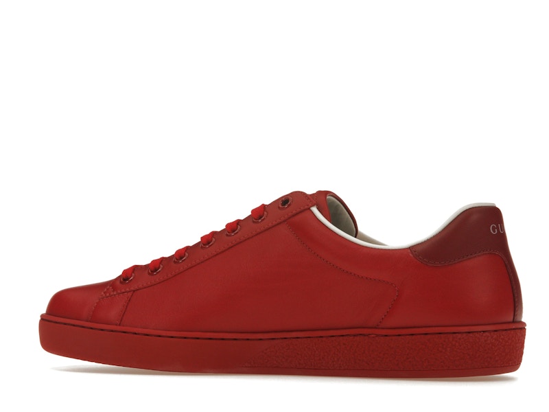 Gucci Ace Perforated Interlocking G Red