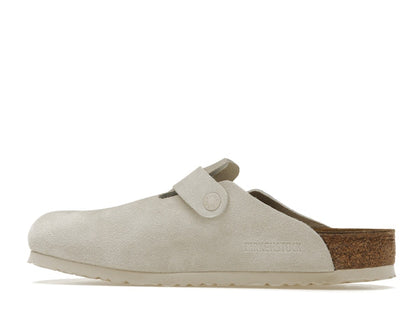 Birkenstock Boston Antique White Suede
