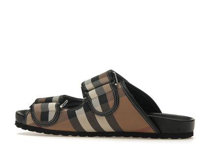 Burberry Check Sandals Birch Brown Black