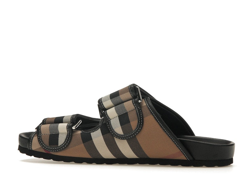 Burberry Check Sandals Birch Brown Black