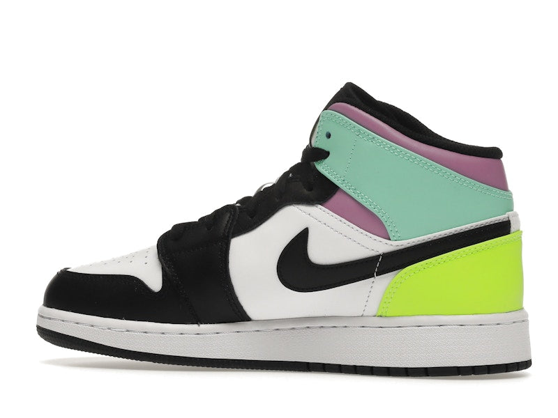 Jordan 1 Mid Pastel Black Toe (GS)