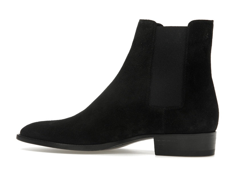 Saint Laurent Wyatt Chelsea Boot Black Suede