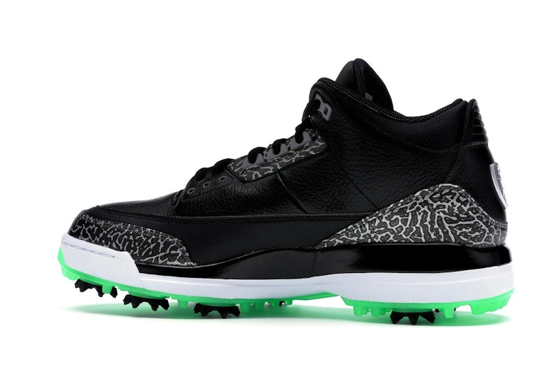 Jordan 3 Retro Golf Black Green Glow