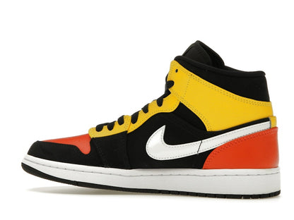 Jordan 1 Mid Black Amarillo Orange