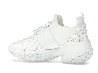 Roger Vivier Viv' Run Fabric White Crystal Buckle (Women's)