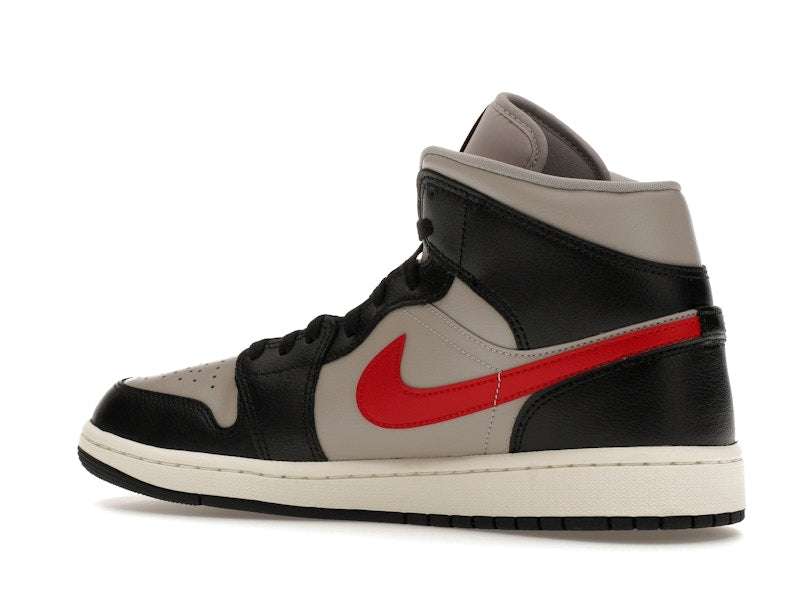 Jordan 1 Mid Black College Grey Gym Red (Women's)