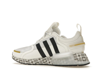 adidas NMD R1 V3 White Black Gold Tartan Trefoil