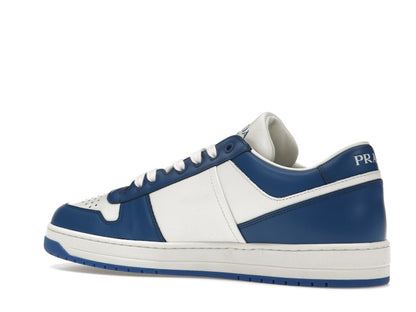 Prada Downtown Low Top Sneakers Leather White Cobalt Blue