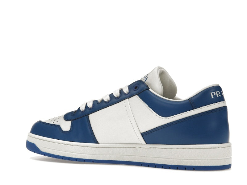Prada Downtown Low Top Sneakers Leather White Cobalt Blue