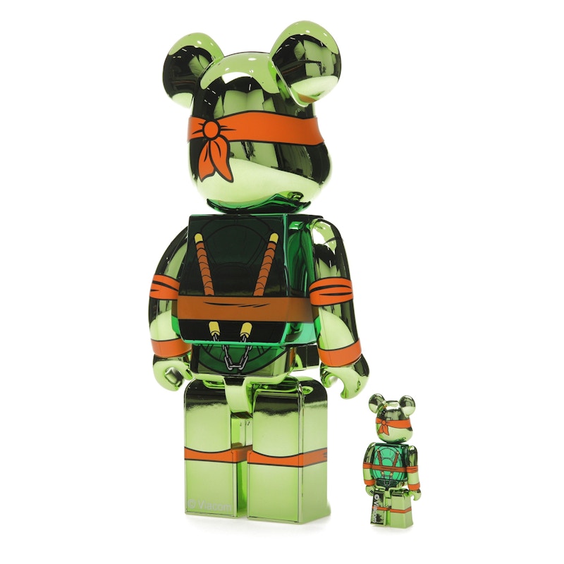 Bearbrick x Teenage Mutant Ninja Turtles Michelangelo 100% & 400% Set