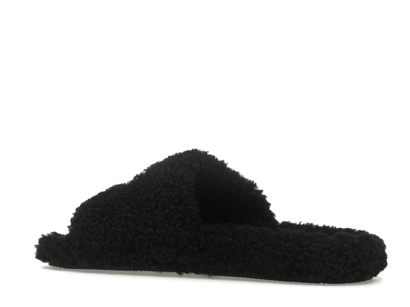 Balenciaga Paris Furry Slide Black