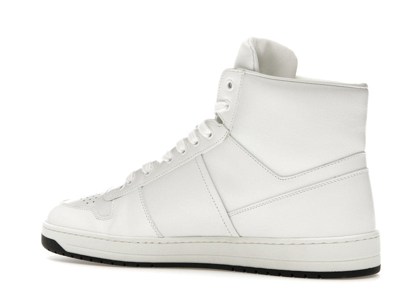 Prada Downtown High Top Sneakers Leather White White Black