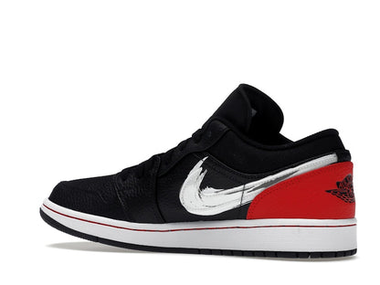 Jordan 1 Low Brushstroke Swoosh Black