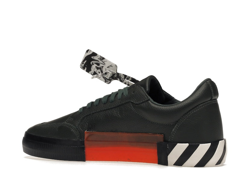 OFF-WHITE Vulc Low Dark Green Leather