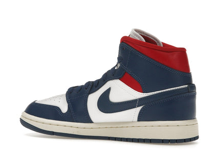 Jordan 1 Mid French Blue Gym Red (Women's)