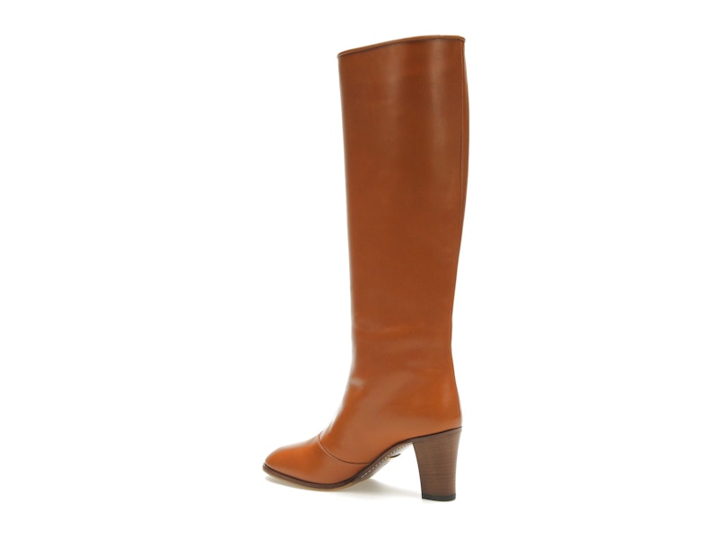 adidas x Gucci 73mm Knee-High Boots Cognac Leather
