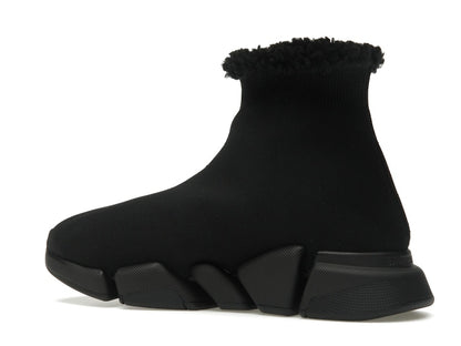 Balenciaga Speed 2.0 Recycled Fake Fur Black (Women's)
