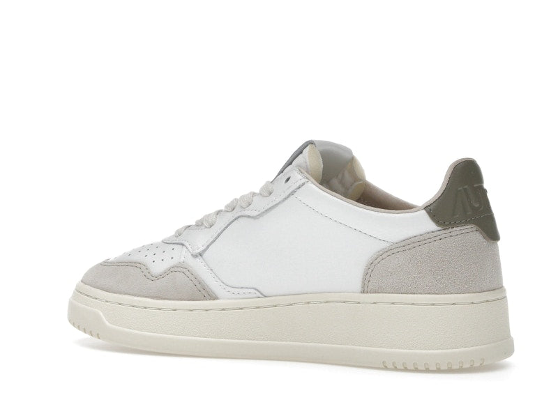 Autry Medalist Leather Low White Covert Green Beige (Women's)