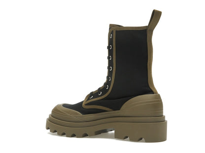 Bottega Veneta Lace-Up Boots Black Green