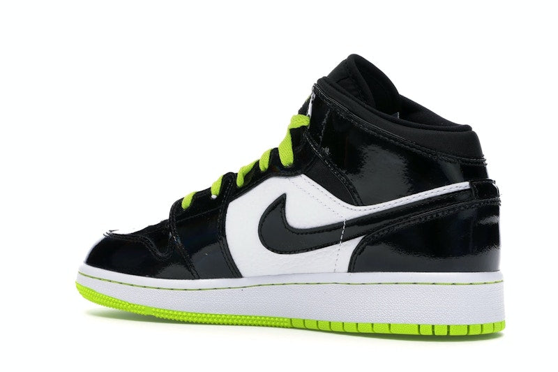 Jordan 1 Mid Black Cyber Mystic Green (GS)