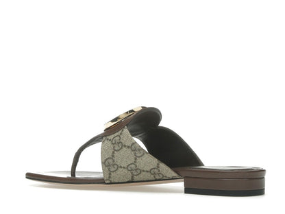 Gucci Blondie Thong Canvas Sandals Ebony (Women's)
