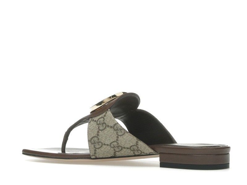 Gucci Blondie Thong Canvas Sandals Ebony (Women's)
