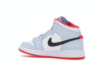 Jordan 1 Mid Half Blue Polka Dot Swoosh (GS)