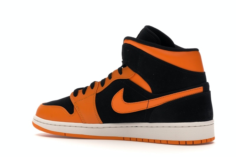 Jordan 1 Mid Black Orange Peel