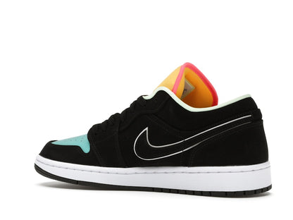 Jordan 1 Low Black Aurora Green Laser Orange