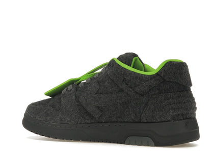 OFF-WHITE Out Of Office "OOO" Low Tops Grey Green Wool