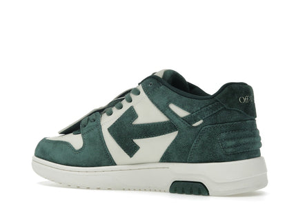 OFF-WHITE Out Of Office "OOO" Low Tops Jet Green Ecru Suede