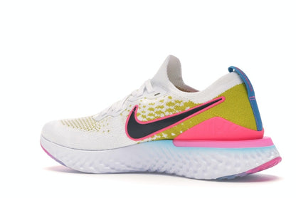 Nike Epic React Flyknit 1 White Pink Blast Citron