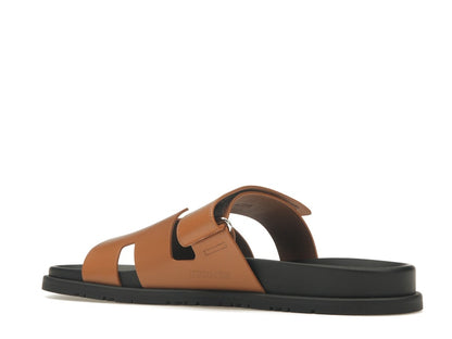 Hermes Chypre Sandal Naturel Black Smooth Calfskin Leather (M)