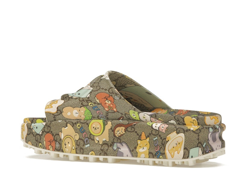 Gucci x Pikarar GG Animal Print Slide Beige Multi (Women's)