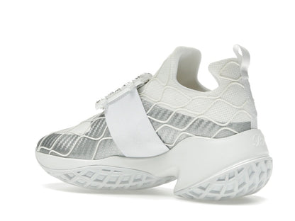 Roger Vivier Viv' Run Fabric Silver Crystal Buckle (Women's)