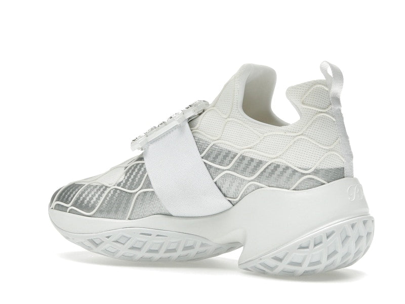 Roger Vivier Viv' Run Fabric Silver Crystal Buckle (Women's)