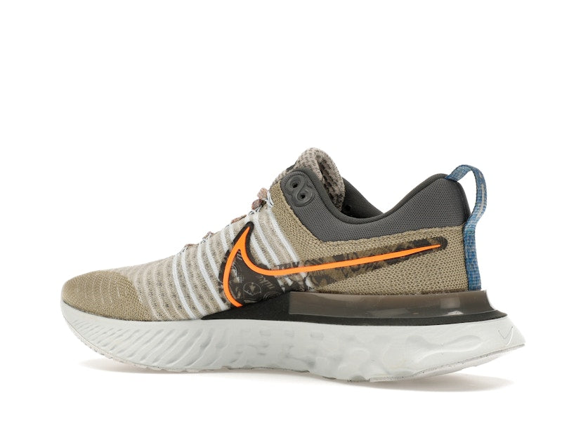 Nike React Infinity Run Flyknit 2 Light Bone Grey Orange