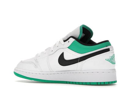 Jordan 1 Low White Lucky Green Tumbled Leather (GS)