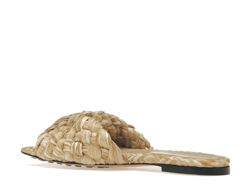 Bottega Veneta Raffia Stretch Flat Sandals Macadamia (Women's)